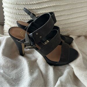 Franco Sarto Black Strappy Heels
